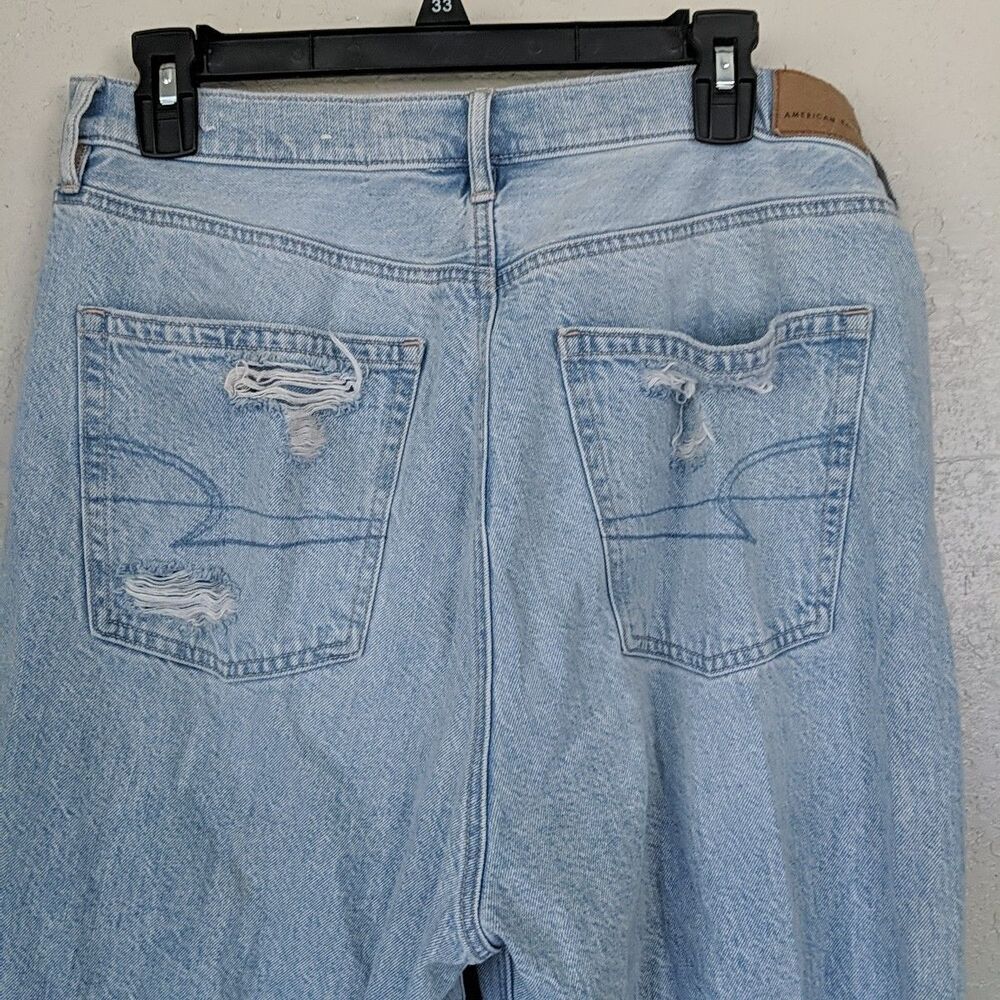 American Eagle Highest Rise 90s Boyfriend Jeans 12 Long Distressed Punk Grunge - Picture 9 of 11